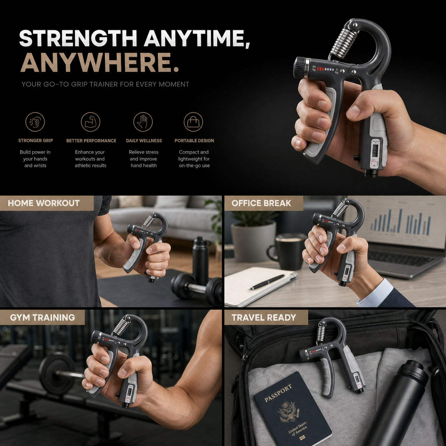 Adjustable Hand Grip Strengthener